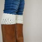 Crochet Boot Cuffs In Vanilla Cream - Boot Toppers..