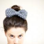 Hair Bow - Bow Hairband - Chunky Knit Bow Hairband..